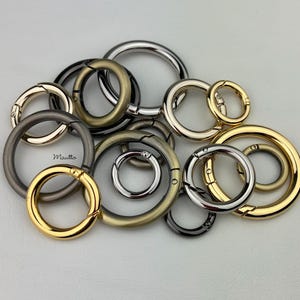 Large, Small or Mini O-Ring Hardware Replacement with Spring Gate Opening - Your Choice of Finish