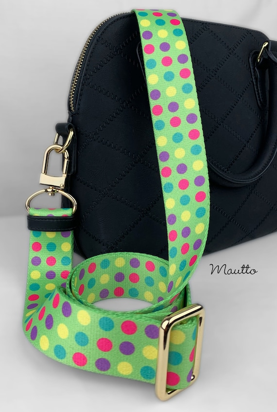 Colorful Polka Dots Strap for Bags Wide Adjustable Length