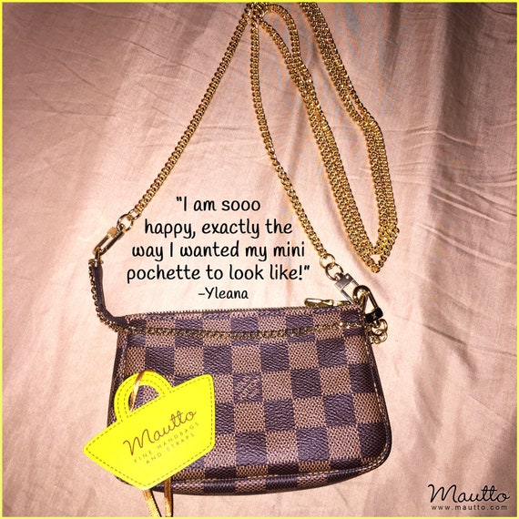 Leather Top Handle for LV Neo Noe Bucket Bag or Similar - 3/4 Wide, Gold  or Nickel #16LG Clips