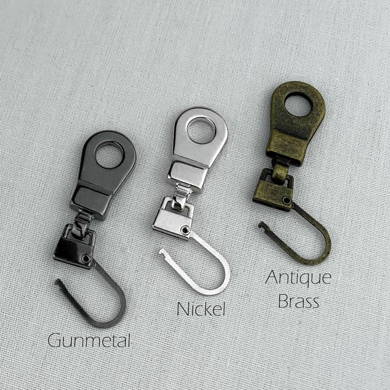 Zipper Pull pulltab Replacement Nickel Gunmetal or Etsy