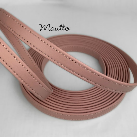 Finished Pink Leather Strapping 1/2 Inch Wide for DIY