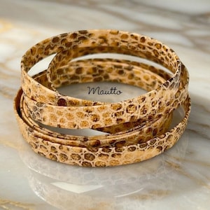 Caramel Beige Snake Skin Leather Lace: 1/4" x 36" DIY Crafting Trim
