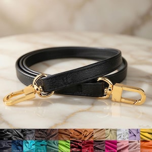 Correa de bolso de cuero negro suave: longitud pequeña, ideal para llevar al hombro o cruzado