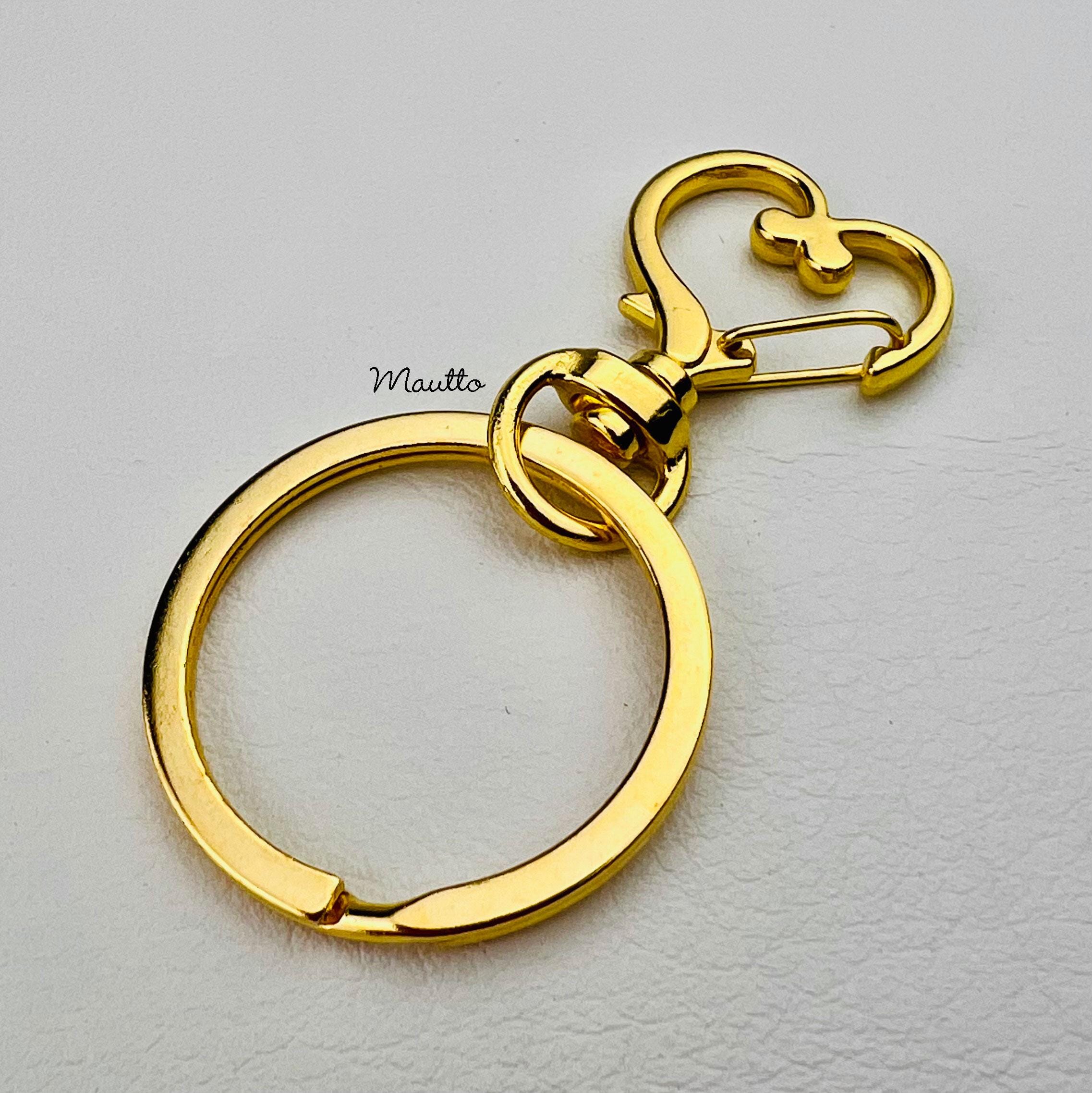 Heart Keychain Clip: Gold or Silver Bag Charm, Swivel Key Ring - Etsy