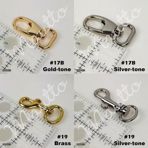 Swiveling clip options for leather straps for purses, handbags and more.