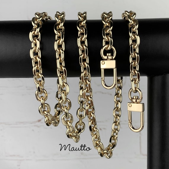 Diamond Cut Rolo Chain Strap LIGHT GOLD Chain Luxury Bag 