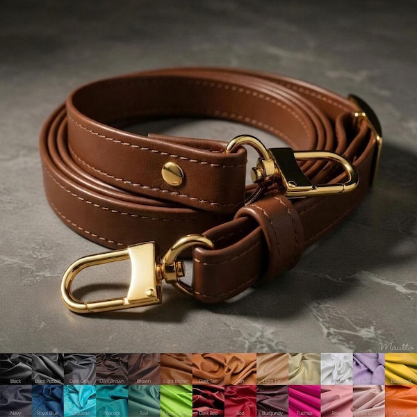 Adjustable Leather Crossbody Strap – Handmade Purse Strap, Choose Your Color & Connector