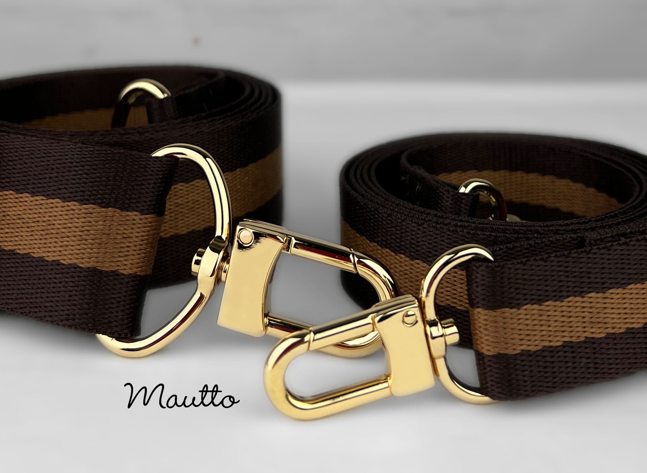 Adjustable Bag Strap for LV: Damier Ebene Monogram, Petite to Large