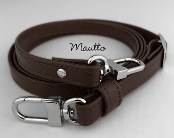 Black Leather Strap (13mm Petite Width) for LV Pochette, Alma, Eva