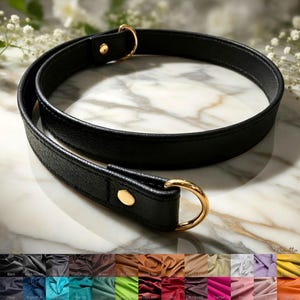 Leather Strap with D-ring Ends: Customize Length and Color, 1/2 inch Wide