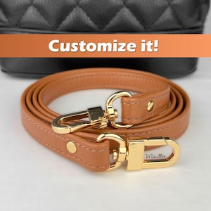 Tan Lederriemen, Echtleder Geldbörse Riemen, Tan Patina Riemen für Handtasche: Passen Sie die Schulter an die Crossbody-Länge an - 13mm breit