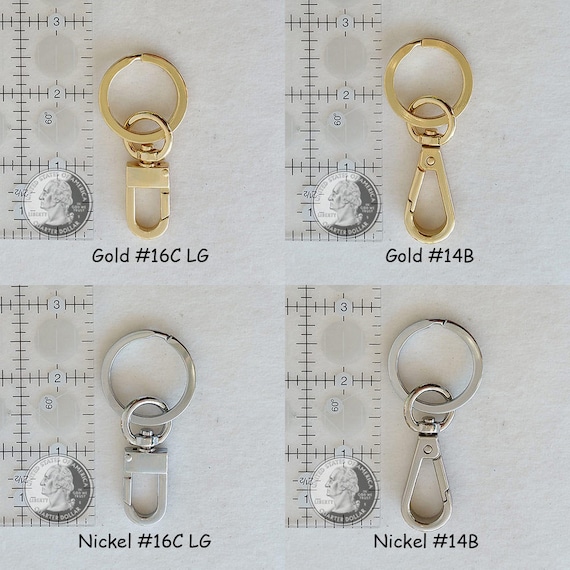 Key Ring/chain Accessory With Swiveling Clip Gold or Nickel Finishes Choose  Clip Style LV Key Accessory 