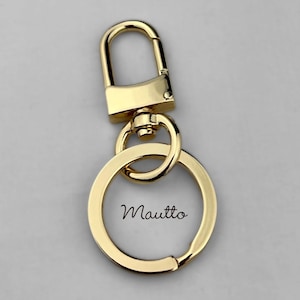 LV Key Accessory - Schlüsselanhänger, Kettenzubehör mit drehbarem Clip für Brieftasche, Beutel, Geldbörse, Kartenhalter, Charms - Gold oder Silber Finish -