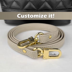 Hell-Taupe Lederband, Echtleder Geldbörse Riemen, Turteltaube Farbe Riemen für Taschen: Anpassen von Schulter bis Crossbody Länge - 13mm breit