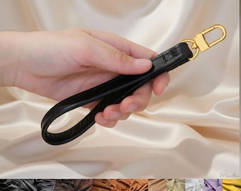 Correa de muñeca de cuero – Hecha a mano, de 1,9 cm de ancho, con cierre giratorio para llavero