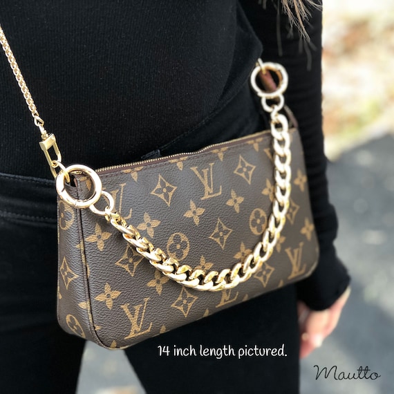 Louis Vuitton Gold Tone Thick Chain Bag Strap