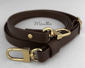 Dark Brown damier Ebene Leather Strap for LV Louis Vuitton 