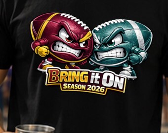 NFL Week 1 Commanders vs Eagles, Bring It On T-shirt, achterklepshirt, cadeau voetbalfan, wedstrijddag voetbalshirt, voetbalshirt wedstrijddag