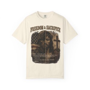 Comfort Colors® Freiheit Shirt, Soldat und Jesus T-Shirt, Christliches Vaterländisches T-Shirt, Militärischer Glaube Grafikhemd, veteran Geschenk Bild 4