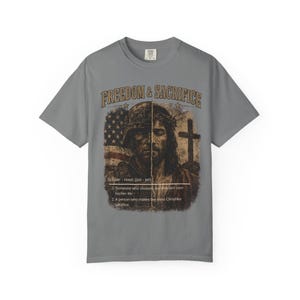 Comfort Colors® Freiheit Shirt, Soldat und Jesus T-Shirt, Christliches Vaterländisches T-Shirt, Militärischer Glaube Grafikhemd, veteran Geschenk Bild 6