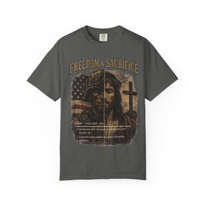 Comfort Colors® Freiheit Shirt, Soldat und Jesus T-Shirt, Christliches Vaterländisches T-Shirt, Militärischer Glaube Grafikhemd, veteran Geschenk Bild 5