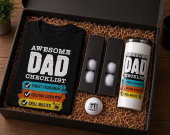 Dad Gift Box Set, Father’s Day Gift Set for Dad, Funny Dad Gift Set, Golf Gift for Dad, BBQ Dad Tumbler Set