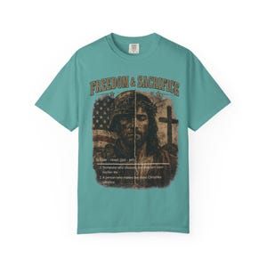 Comfort Colors® Freiheit Shirt, Soldat und Jesus T-Shirt, Christliches Vaterländisches T-Shirt, Militärischer Glaube Grafikhemd, veteran Geschenk Bild 9