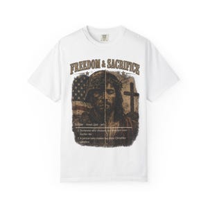 Comfort Colors® Freiheit Shirt, Soldat und Jesus T-Shirt, Christliches Vaterländisches T-Shirt, Militärischer Glaube Grafikhemd, veteran Geschenk Bild 3