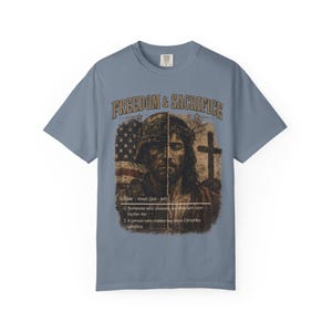 Comfort Colors® Freiheit Shirt, Soldat und Jesus T-Shirt, Christliches Vaterländisches T-Shirt, Militärischer Glaube Grafikhemd, veteran Geschenk Bild 10