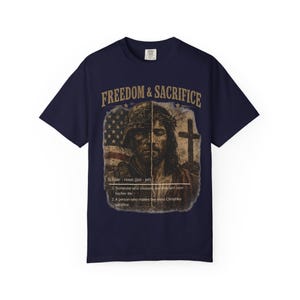 Comfort Colors® Freiheit Shirt, Soldat und Jesus T-Shirt, Christliches Vaterländisches T-Shirt, Militärischer Glaube Grafikhemd, veteran Geschenk Bild 11