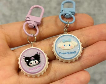 Sanrio Bottle Cap Keychain: Soda Pop Edition