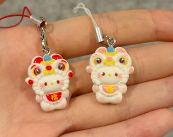 Lion Dance Hello Kitty Phone Charm: Lunar New Year Edition