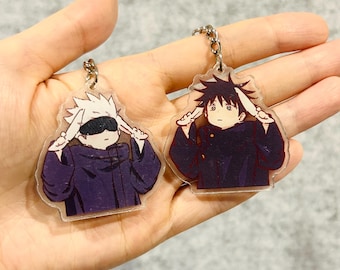 Jujutsu Kaisen Bunny Ear Acrylic Keychains -- Satoru, Megumi