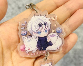 Jujutsu Kaisen Acrylic Keychains - Cute Animal Companions Series -- Satoru, Suguru, Yuji, Megumi, Toge, Sukuna