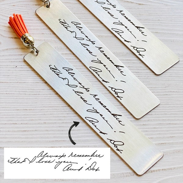 Engraved Handwriting Bookmark, Engraved Handwriting, Real Handwriting, Custom Engraving, Handwriting Gift, Handwritten Engraving, Memorial