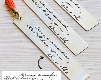 Engraved Handwriting Bookmark, Engraved Handwriting, Real Handwriting, Custom Engraving, Handwriting Gift, Handwritten Engraving, Memorial