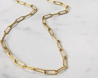 Paperclip Chain Necklace, Paper Clip Chain Necklace, Paperclip necklace, gold paperclip chain, gold chain, layering necklace, gold necklace