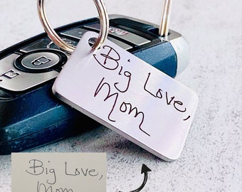 Engraved Handwriting, Engraved Handwriting Keychain, Handwriting Key Chain, Laser Engraved Handwriting, Real Handwriting, 1 x 1.5" Key Chain