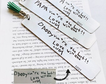 Handwriting Bookmark, Personalized Bookmark Made From Real Handwriting, Engraved Child's Handwriting, Gift from Child, Engraved Bookmark