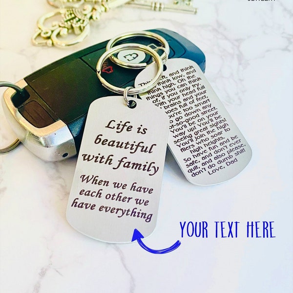Custom Engraved Keychain, Personalized Keychain, Engraved Keychain, Engraved Gift, Gift for Guy, Personalized Gift, Custom Keychain, Dog Tag