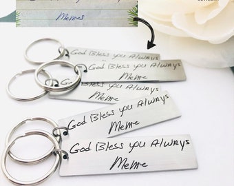 Engraved Handwriting, Engraved Handwriting Keychain, Engrave Your Handwriting, Handwriting Key Chain, Custom Engraving, Gift for Guy