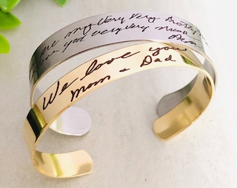 Engraved Handwriting, Handwriting Bracelet, Handwriting Jewelry, Handwriting Engraved Jewelry, Real Handwriting Jewelry, Signature Bracelet