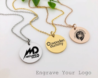 Custom Logo Jewelry - Laser Engraved Charms made with your Logo or Artwork. Silver, Gold or Rose Gold Charms, Bracelets, or Necklaces.