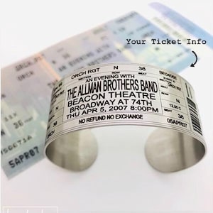 Concert Ticket Bracelet, Personalized Concert Ticket Bracelet, Concert Bracelet, Ticket Bracelet, Concert Arm Band, Music, Memorbilia image 4