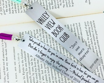 Design Your Own Engraved Bookmark, Personalized Bookmark, Custom Bookmark, Metal Bookmark, Teacher Gift, Tassel Bookmark