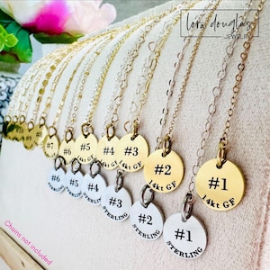 Benutzerdefinierte Metall ID-Tags für permanente Schmuck-Display, Laser gravierte Etiketten für permanente Schmuckkette Organisation (Ketten nicht enthalten)