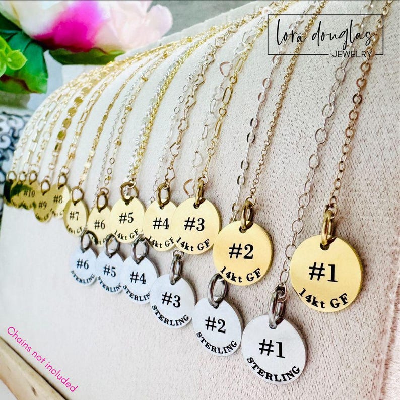 Chain Label Custom Metal ID Tags for Permanent Jewelry Display, 13mm Laser Engraved ...