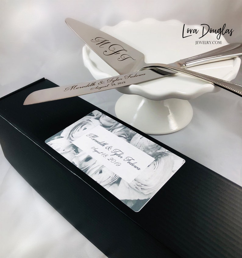 Wedding Set Engraved Wedding Knife Set Wedding Cake Pie Etsy