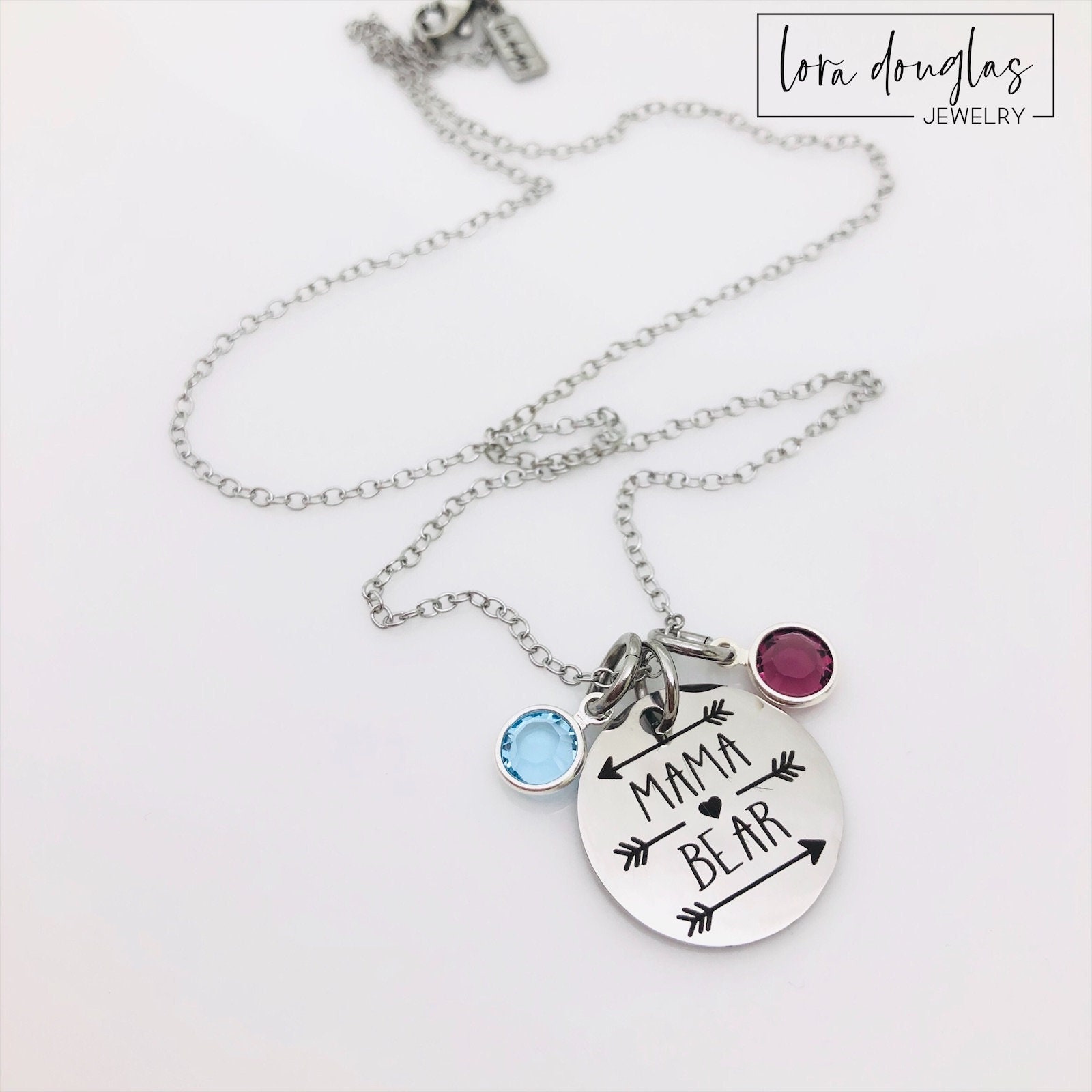 Mama Bear Birthstone Necklace Mama Bear 