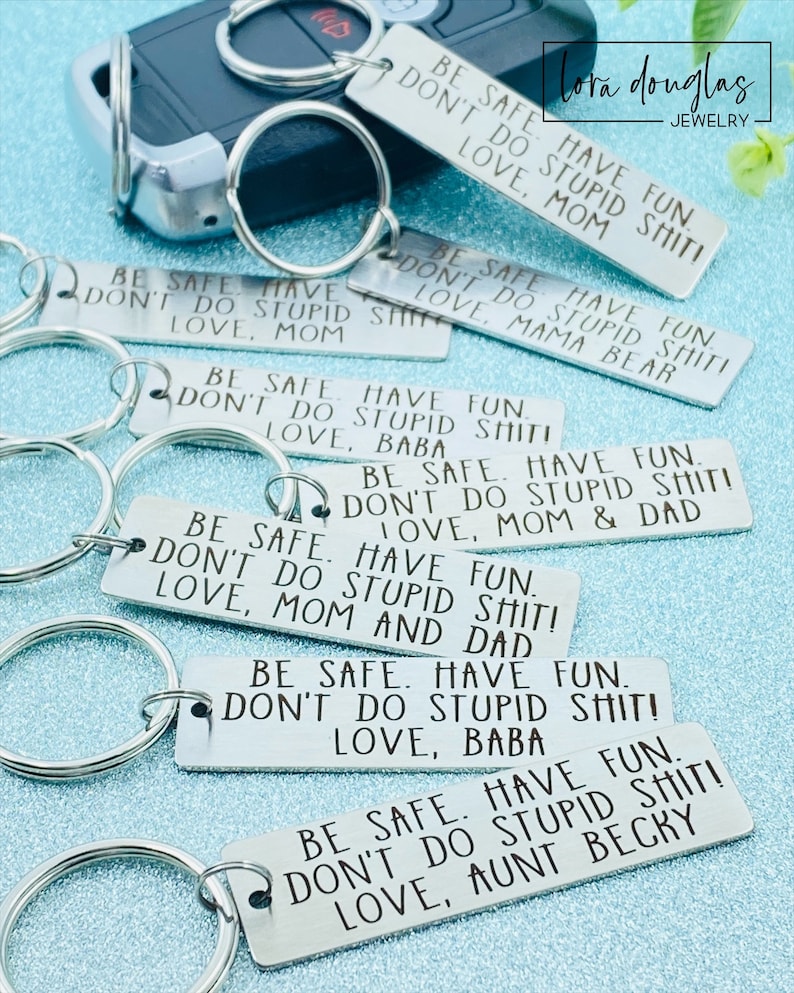 Don't Do Stupid Shit, Custom Engraved Keychain, Personalized Keychain, Metal Keychain, Engraved Gift, Gift for Guy, Personalized Gift image 4